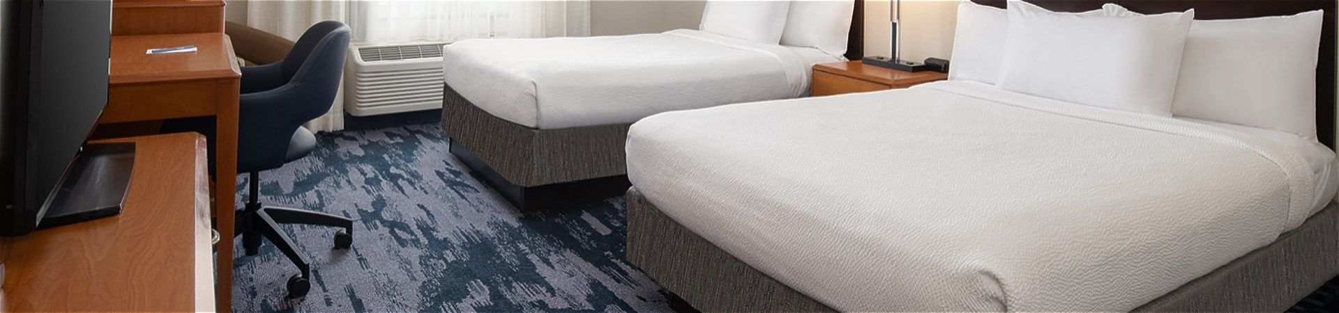 hotel room with 2 beds