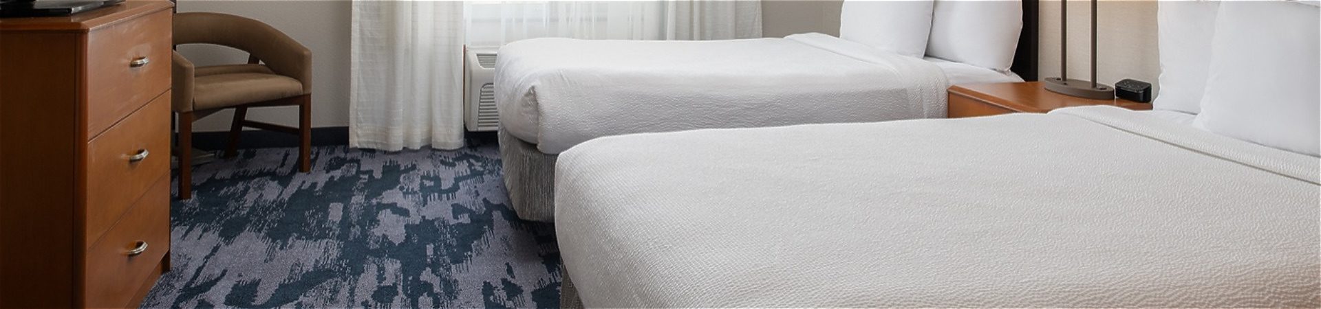 hotel room with two beds